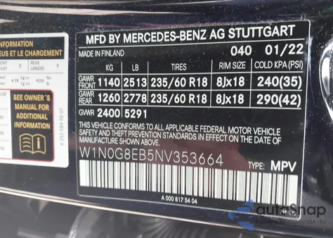2022 Mercedes-Benz Glc 300 4Matic Suv z USA, uszkodzony, nr VIN W1N0G8EB5NV353664